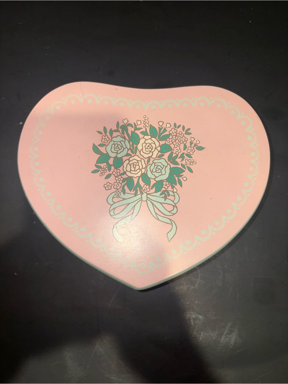 Vintage Heart Shaped Trinket Box